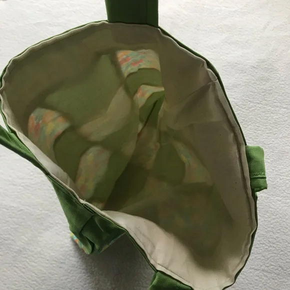 Handmade Green Floral Tote Bag BRAND NEW - Picture 4 of 5